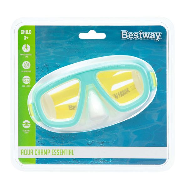 Maschera caymen, 3-6 anni, 3 colori assortiti, lenti in policarbonato e con protezione uv - Bestway