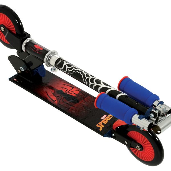 Monopattino a 2 ruote di spiderman - manubrio regolabile, portata kg 50, cuscinetti abec5, adatto a bambini da 3 a 8 anni - Spiderman