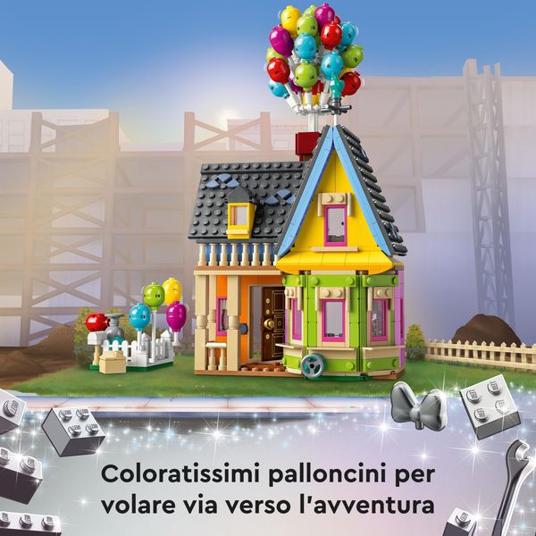 Lego disney e pixar 43217 casa di “up”, modellino con palloncini e figure di carl, russell e dug, giochi creativi bambini 9+ - Disney, LEGO
