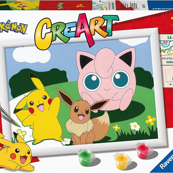 Ravensburger - creart serie d: pokémon classics, kit per dipingere con i numeri, gioco creativo per bambini 7+ anni - CREART, POKEMON, RAVENSBURGER