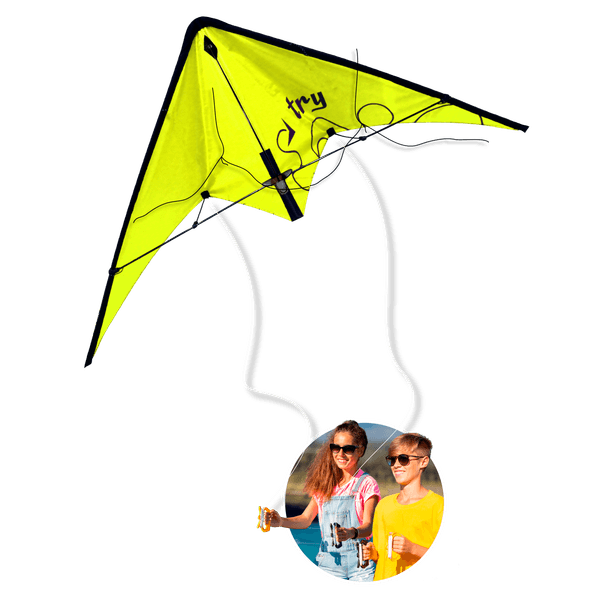 Aquilone colorato in nylon ripstop di 55x57 cm con struttura in fibra di vetro e 25 m di corda - facile apertura pop-up - disponibile in diverse varianti - SUN&SPORT