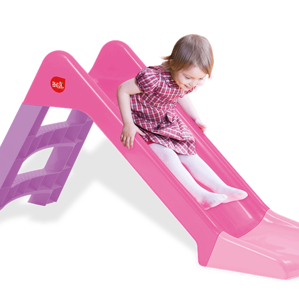 Scivolo per bambini, 3 gradini antiscivolo, verde e rosa, massimo supporto di 30 kg, facile e veloce da montare - disponbile in verde e rosa - SUN&SPORT