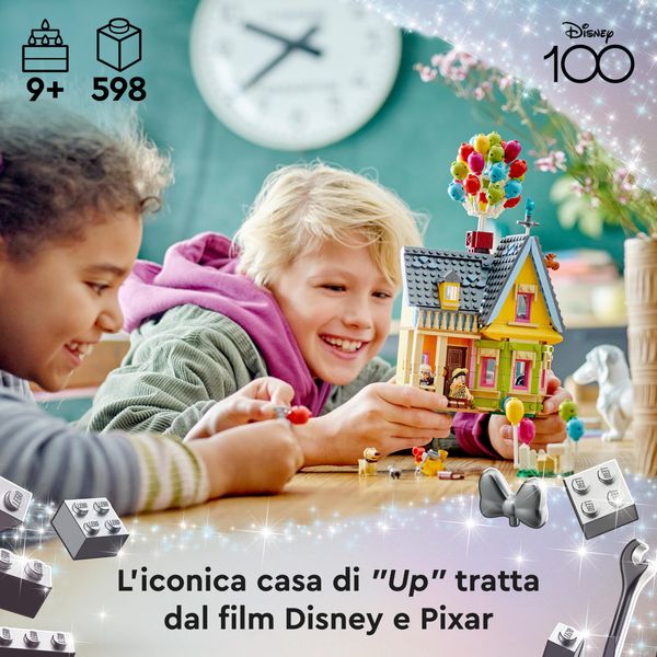 Lego disney e pixar 43217 casa di “up”, modellino con palloncini e figure di carl, russell e dug, giochi creativi bambini 9+ - Disney, LEGO
