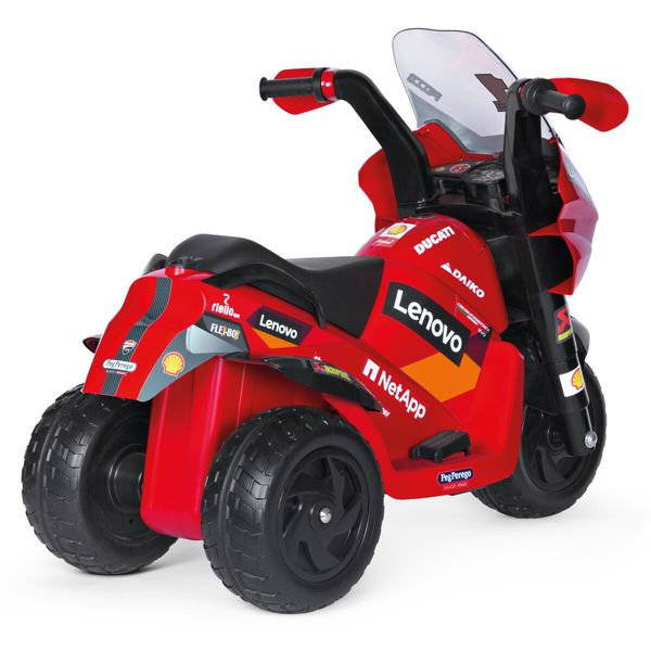 Divertimento in pole position con la moto elettrica ducati con luci e suoni - peg perego - Peg Perego