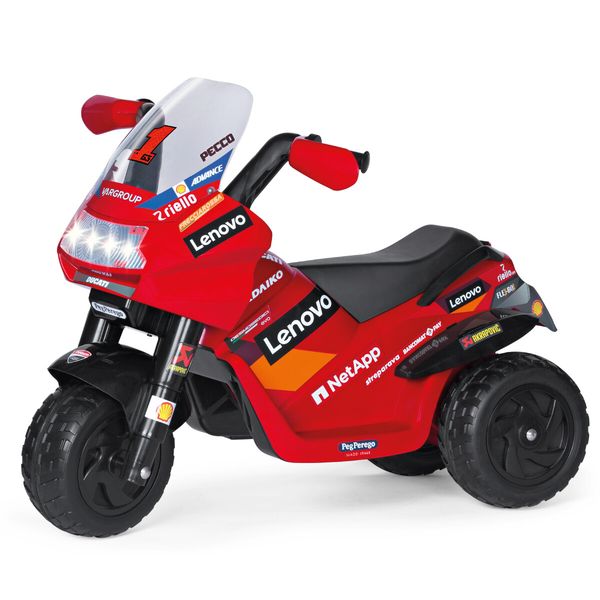 Divertimento in pole position con la moto elettrica ducati con luci e suoni - peg perego - Peg Perego
