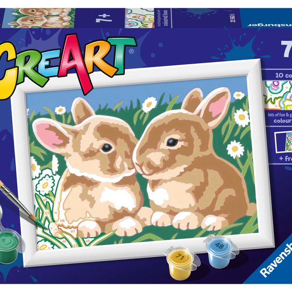 Ravensburger - creart serie e: coniglietti fra le margherite - CREART, RAVENSBURGER