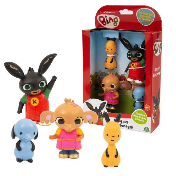 Bing set composto dai 4 personaggi principali della serie tv - BING