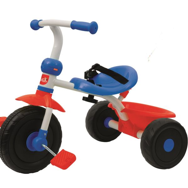 Triciclo regolabile con ruote libere e maniglione per bambini dai 10 mesi | cestino inclinabile, capote parasole e massimo di 20kg - SUN&SPORT