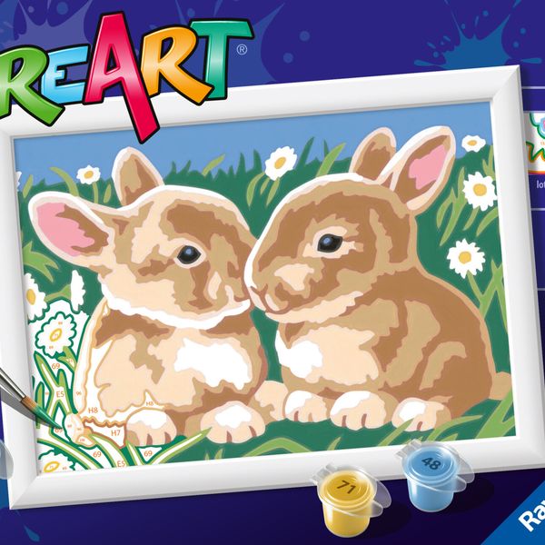 Ravensburger - creart serie e: coniglietti fra le margherite - CREART, RAVENSBURGER