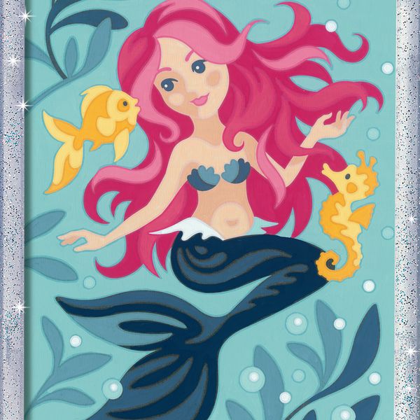 Ravensburger - creart serie d: sirenetta, kit per dipingere con i numeri, gioco creativo per bambini 7+ anni - CREART, DISNEY PRINCESS, RAVENSBURGER