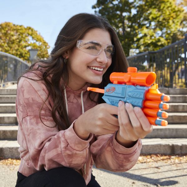 Nerf elite 2.0, blaster prospect qs-4, 8 dardi originali nerf elite, blaster a 4 dardi, mirino telescopico fisso - NERF