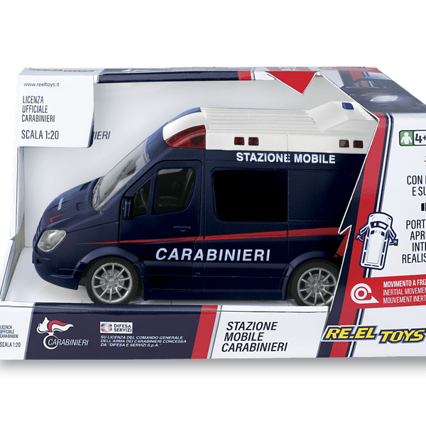 Stazione mobile carabinieri a frizione con luci, suoni e portiere apribili - CARABINIERI