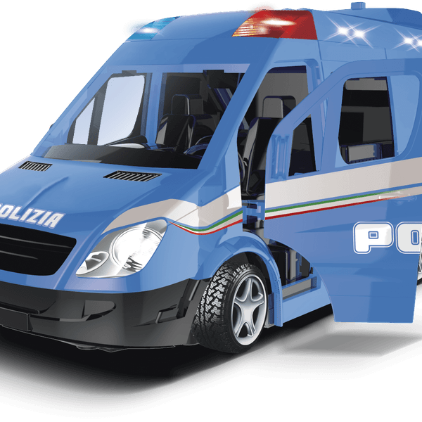 Unità mobile polizia, veicolo con movimento a frizione, con luci e suoni - 