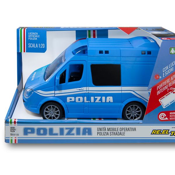 Unità mobile polizia, veicolo con movimento a frizione, con luci e suoni - 