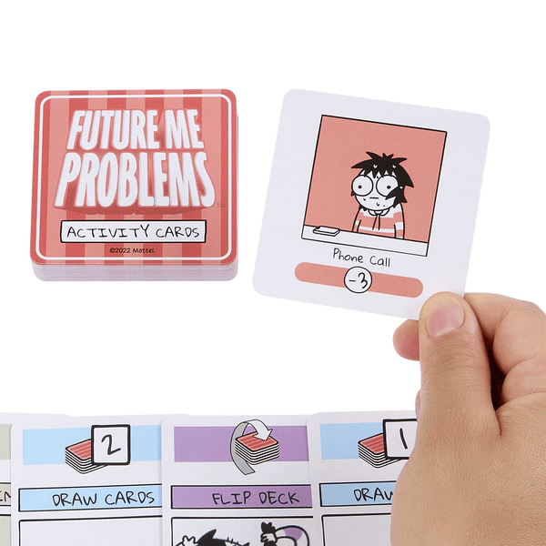 Future me problems - gioco di carte di sarah's scribbles, con 2 mazzi di carte, da 2 a 4 giocatori, perfetto per le serate di gioco in famiglia, giocattolo per bambini, 7+ anni, hph14 - MATTEL GAMES