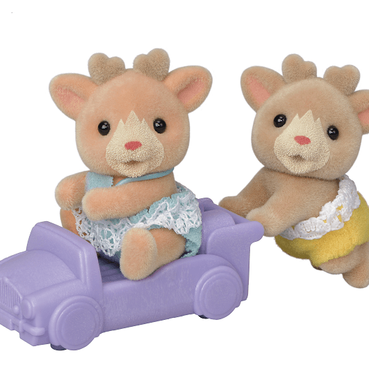 Gemelli renna - il set gemelli renna include 2 bebè e un carretto  in cui possono cavalcare. - SYLVANIAN FAMILIES