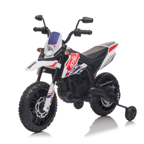 Mini moto elettrica per bambini aprilia motocross rx125 bianca - 