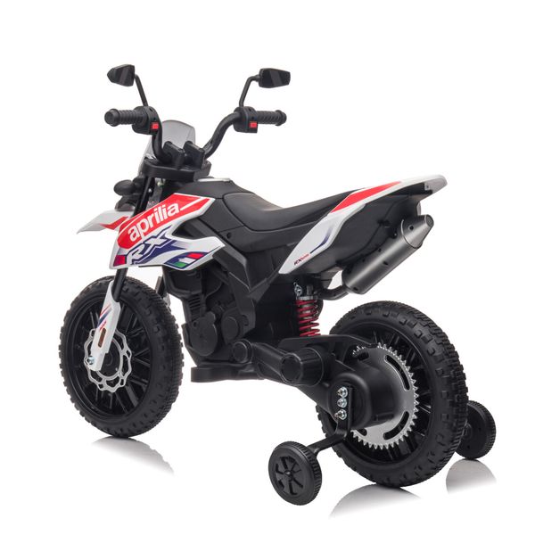 Mini moto elettrica per bambini aprilia motocross rx125 bianca - 