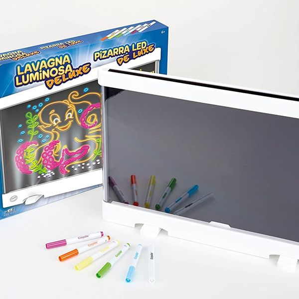 Crayola lavagna luminosa deluxe maxi superficie, super lavagna cancellabile per colorare, età consigliata: 6-10 anni - CRAYOLA