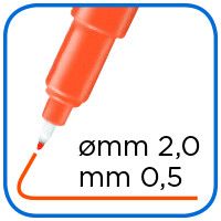 Tratto pen - penna punta sintetica confezione 2 pz - colore rosso - FILA