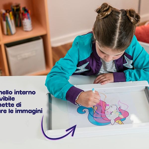 Crayola lavagna luminosa deluxe maxi superficie, super lavagna cancellabile per colorare, età consigliata: 6-10 anni - CRAYOLA