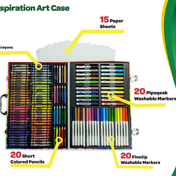 Crayola valigetta colori arcobaleno - kit creativo con 140 pezzi assortiti, età consigliata: 5-10 anni - CRAYOLA