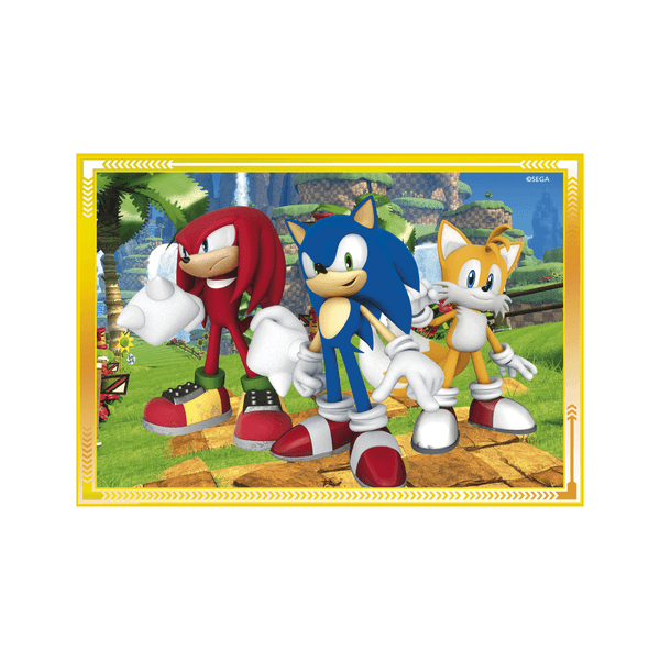Clementoni supercolor puzzle 4in1 sonic - 1x12 + 1x16 + 1x20 + 1x24 pezzi, puzzle bambini 3 anni - CLEMENTONI