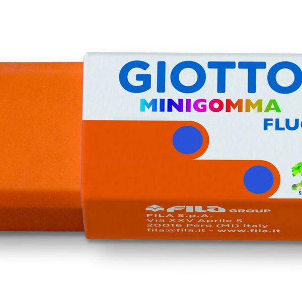 Giotto mini gomma fluo - confezione 5 minigomme colori fluo - GIOTTO