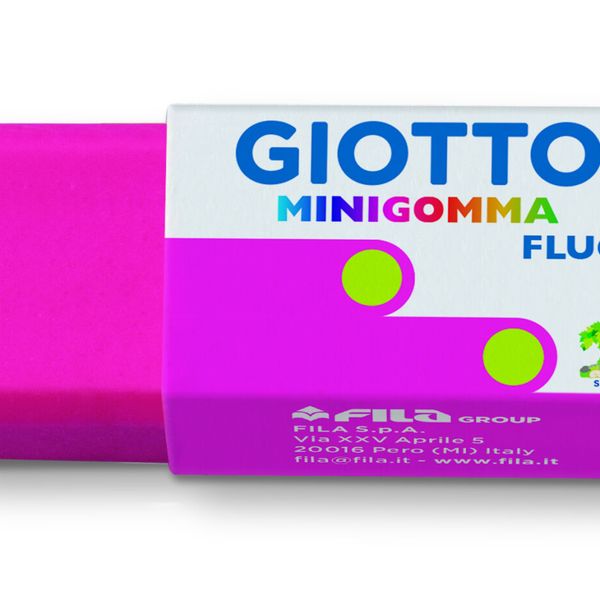 Giotto mini gomma fluo - confezione 5 minigomme colori fluo - GIOTTO