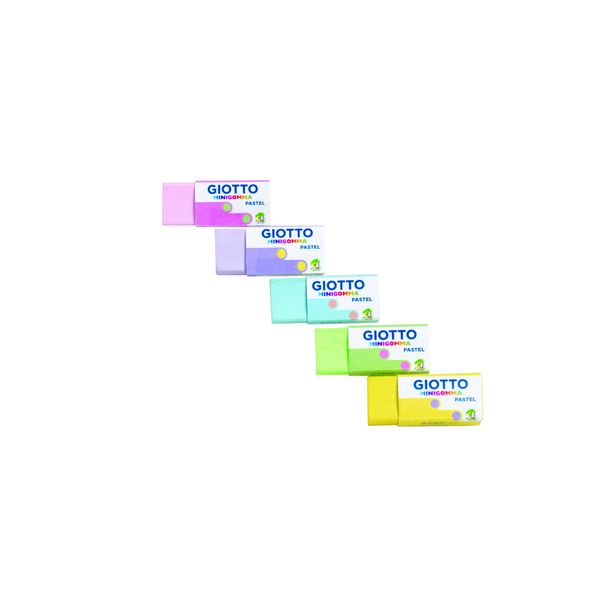 Giotto mini gomma pastel - confezione 5 minigomme colori pastello - GIOTTO