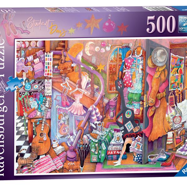 Ravensburger - puzzle la stanza della studentessa, 500 pezzi, puzzle adulti - RAVENSBURGER
