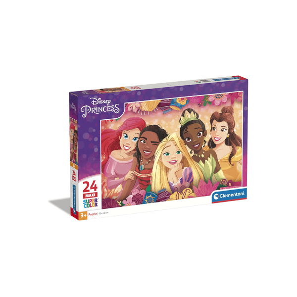 Clementoni supercolor puzzle disney princess - 24 maxi pezzi, puzzle bambini 3 anni - CLEMENTONI, DISNEY PRINCESS