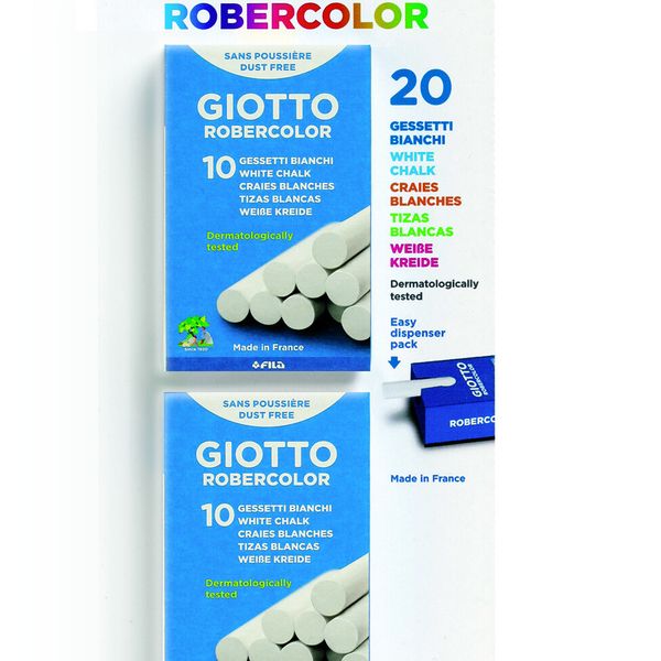 Giotto gessetti tondi bianchi - astuccio con doppia confezione ( 2 x 10 pz) - GIOTTO