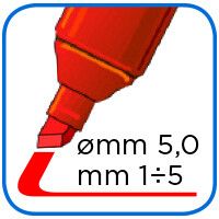 Tratto marker - marcatore indelebile punta scalpello - confezione 4 pz - FILA