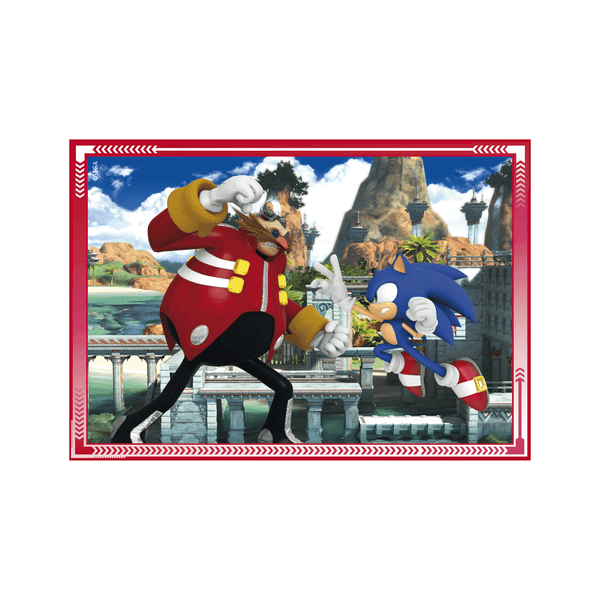 Clementoni supercolor puzzle 4in1 sonic - 1x12 + 1x16 + 1x20 + 1x24 pezzi, puzzle bambini 3 anni - CLEMENTONI