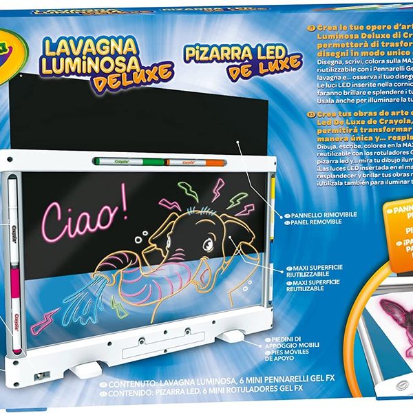 Crayola lavagna luminosa deluxe maxi superficie, super lavagna cancellabile per colorare, età consigliata: 6-10 anni - CRAYOLA