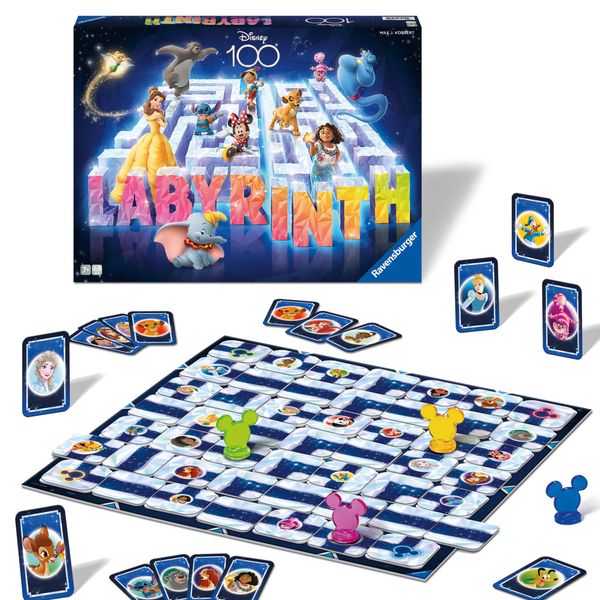 Ravensburger – labirinto magico disney 100th anniversary labyrinth, gioco da tavolo, da 2 a 4 giocatori, 7+ anni - RAVENSBURGER, Disney