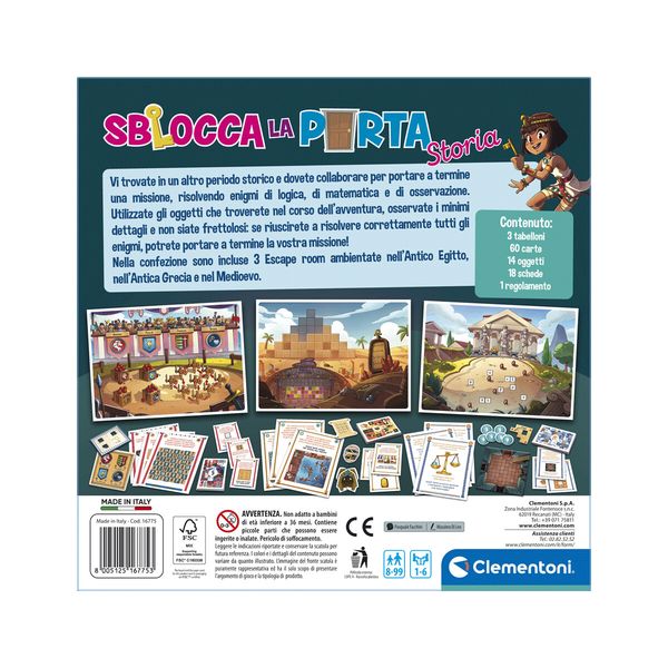 Clementoni - 16775 - sblocca la porta storia - escape room - CLEMENTONI