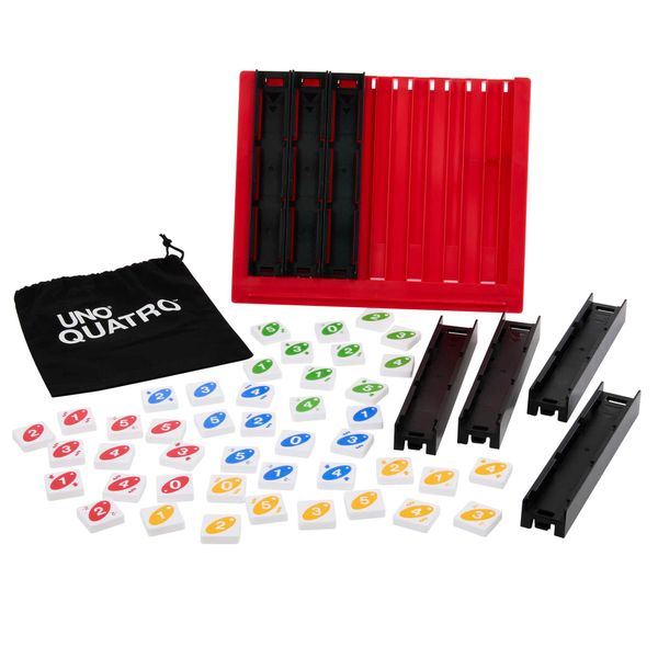 Uno quattro, posiziona quattro tessere e abbina colore e numero - MATTEL GAMES, UNO