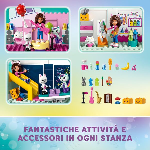 Lego 10788 la casa delle bambole di gabby, casa giocattolo a 4 piani e 8 stanze con i personaggi di gabby, regalo bambini 4+ - GABBY'S DOLLHOUSE, LEGO
