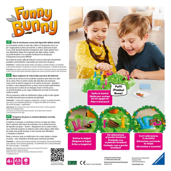 Ravensburger – funny bunny, gioco da tavolo, da 2 a 4 giocatori, 4+ anni - RAVENSBURGER