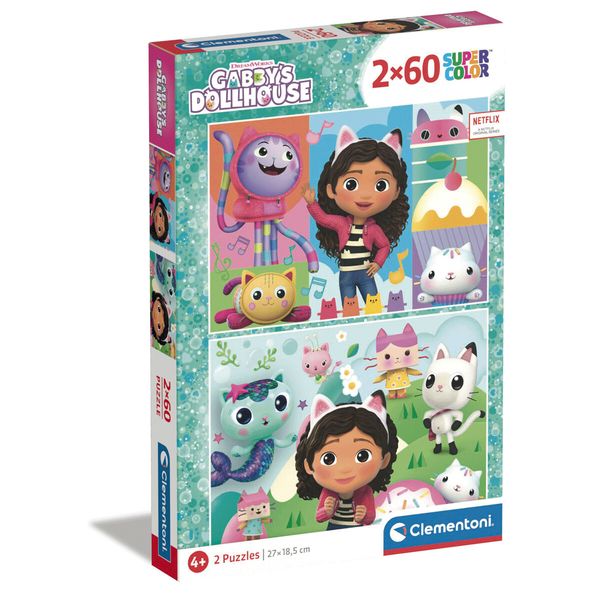 Clementoni - 24804 - puzzle gabby 2x60 pezzi 27 x 19 cm - CLEMENTONI