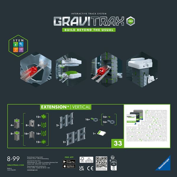 Ravensburger gravitrax pro vertical, gioco innovativo ed educativo stem, 8+ anni, estensione - GRAVITRAX, RAVENSBURGER