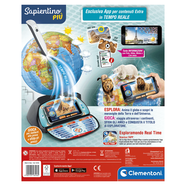 Clementoni - sapientino più - esploramondo real time - CLEMENTONI, SAPIENTINO