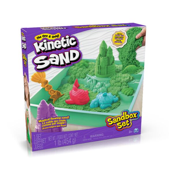 Kinetic sand, playset castelli di sabbia assortito, sabbia cinetica con base di gioco, sabbia magica, sabbia colorata a sorpresa 454gr, 3 formine incluse, giocattoli per bambini e bambine, 3+ anni - KINETIC SAND