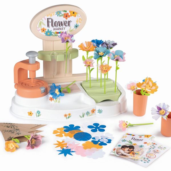 Flower market laboratorio dei fiori, +3 anni, crea i tuoi fiori, 104 accessori, made in france - SMOBY