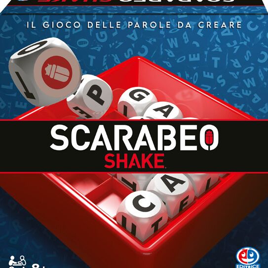 Editrice giochi, scarabeo shake, gioco da tavola classico, giochi di società e strategia per la famiglia, dai 2 ai 4 giocatori, adatto per adulti e bambini, 8+ anni - 