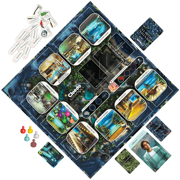Cluedo conspiracy, gioco da tavolo per adulti e ragazzi, dai 14 anni in su, gioco di strategia con identità segrete, per 4-10 giocatori - HASBRO GAMING