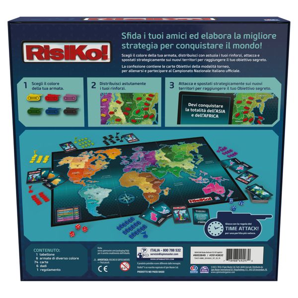 Editrice giochi, risiko!, gioco da tavola classico, giochi di società e strategia per la famiglia, dai 3 ai 6 giocatori, adatto per adulti e bambini, 10+ anni - RISIKO