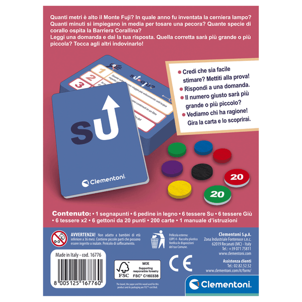 Clementoni - su o giù, quale sarà il numero giusto?  - gioco da tavolo adulti - CLEMENTONI